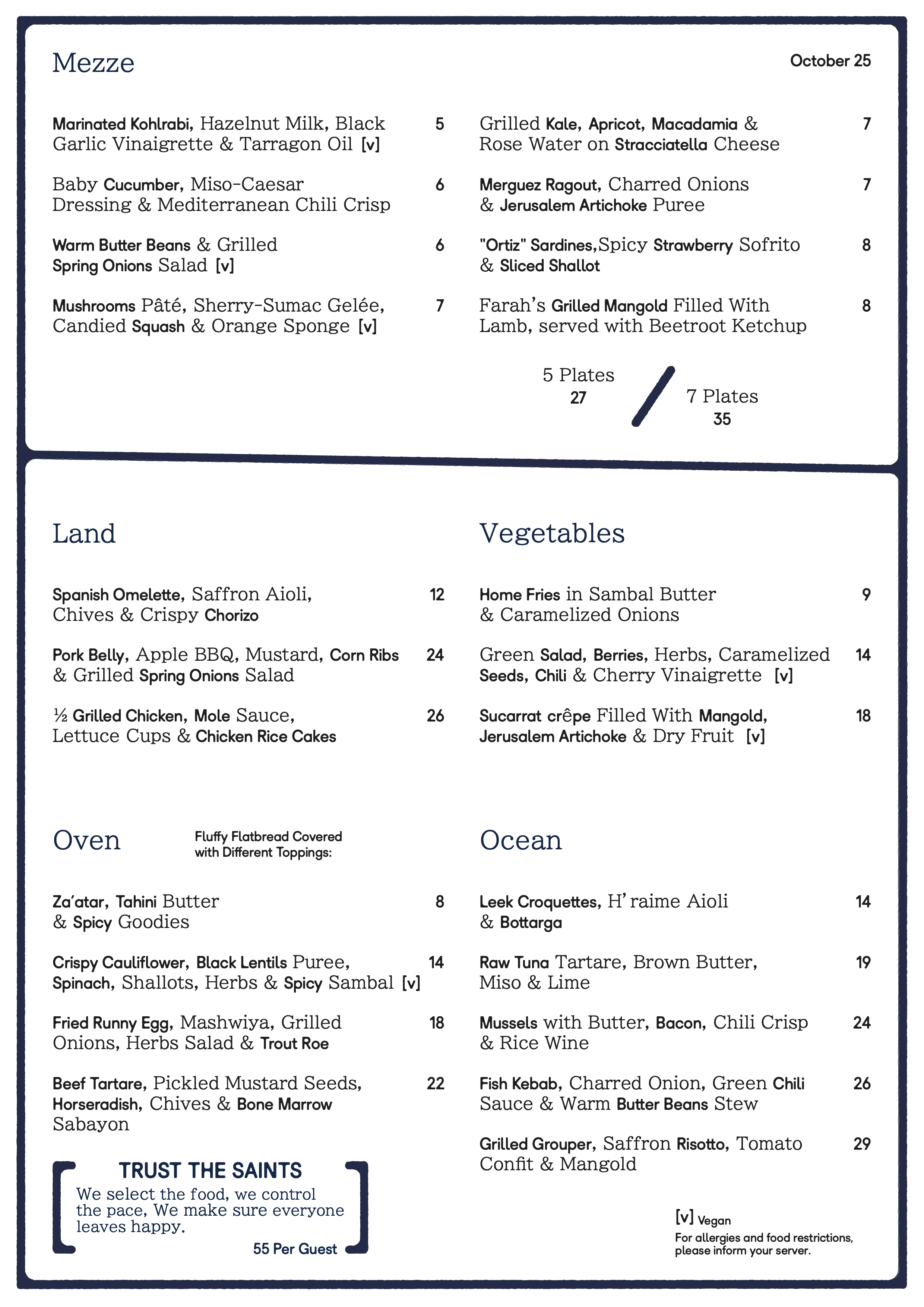 Restaurant Menu